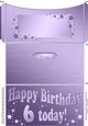 6th Birthday Metallic Age Money or Gift Wallet Card