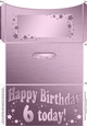 6th Birthday Metallic Age Money or Gift Wallet Card