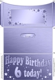 6th Birthday Metallic Age Money or Gift Wallet Card