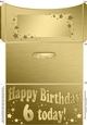 6th Birthday Metallic Age Money or Gift Wallet Card