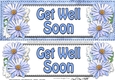 Large DL GET WELL SOON Daisies Floral 3D decoupage