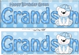 Large DL Happy Birthday GREAT GRANDSON decoupage with Austin Bear