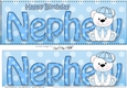 Large DL Happy Birthday NEPHEW decoupage with Austin Bear