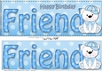 Large DL Happy Birthday COUSIN decoupage with Austin Bear