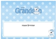 Large DL Happy Birthday GREAT GRANDSON insert with Austin Bear