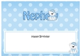 Large DL Happy Birthday NEPHEW insert with Austin Bear