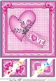 Romantic Love Heart - 8 x 8 Scalloped Corner Topper