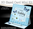 3D Easel Card Mini Kit - A Touch of Elegance Birthday - Flowers, Lace, Butterflies & Pearls