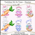 Teddies Ed & Tess - Easter - CU4CU Digital Clip Art Set