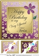 Twins Birthday - 8 x 8 Scalloped Corner Topper