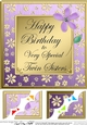 Twins Birthday - 8 x 8 Scalloped Corner Topper