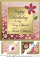 Twins Birthday - 8 x 8 Scalloped Corner Topper