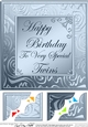 Twins Birthday - 8 x 8 Scalloped Corner Topper