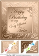 Twins Birthday - 8 x 8 Scalloped Corner Topper