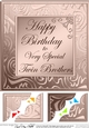 Twins Birthday - 8 x 8 Scalloped Corner Topper