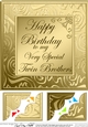 Twins Birthday - 8 x 8 Scalloped Corner Topper