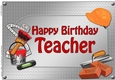 Happy Birthday Teacher - A4 Handyman Tools Card Topper