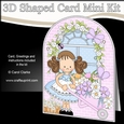 3D Shaped Card  Kit - Country Cottage Girlz Zoe has a Wheelbarrow of Flowers