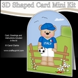 3D Shaped Card Kit - Little Footballer Freddy Teddy Plays for Italy