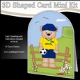 3D Shaped Card Kit - Little Footballer Freddy Teddy Plays for Brazil