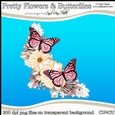 Pretty Flowers & Butterflies - CU4CU Digital Clip Art Set