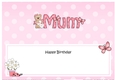 Large DL Happy Birthday MUM insert with Livvy Bear