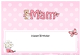 Large DL Happy Birthday MAM insert with Livvy Bear