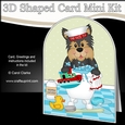 3D Shaped Card Kit - Bathtub Buddies - Little Yorkie Dog