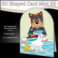 3D Shaped Card Kit - Bathtub Buddies - Little Yorkie Dog