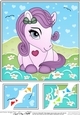 8 x 8 Cute Little Pony Scalloped Corner Topper