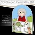 3D Shaped Card Kit - In the Garden - Old Lady is Gardening