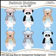 Cute Bears -  Bathtub Buddies - CU4CU Digital Clip Art Set