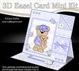 3D Easel Card Mini Kit - Cute Little Austin Bear