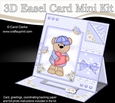 3D Easel Card Mini Kit - Cute Little Austin Bear