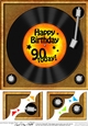 90th Birthday Record - 8 x 8 Scalloped Corner Topper
