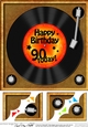 90th Birthday Record  - 8 x 8 Scalloped Corner Topper  