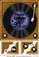 90th Birthday Record  - 8 x 8 Scalloped Corner Topper  
