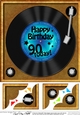 90th Birthday Record  - 8 x 8 Scalloped Corner Topper  