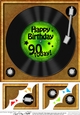 90th Birthday Record  - 8 x 8 Scalloped Corner Topper  