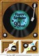 90th Birthday Record  - 8 x 8 Scalloped Corner Topper  