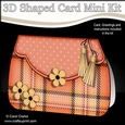 3D Shaped Card  Kit - Pretty Tartan & Polka Dot Fold Over Clutch Bag