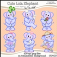 Cute Lola Elephant - CU4CU Digital Clip Art Set