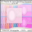 20 Pearls & Lace Backing Squares - CU4CU Digital Set