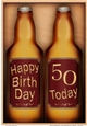 A4 -  Happy Birthday - 50 Today! Beer Bottles Gift Set Card Topper