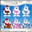 Christmas Polar bears - CU4CU Digital Clip Art Set