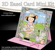 3D Easel Card Mini Kit - Cute Garden Girlz - Roz