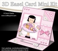3D Easel Card Mini Kit - Pretty in Pink - Cute Girlz