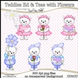 Teddies Ed & Tess - Flowers - CU4CU Digital Clip Art Set