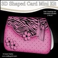 3D Shaped Card Kit - Zebra Print & Spots Fold Over Clutch Bag