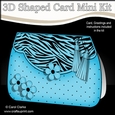 3D Shaped Card Kit - Zebra Print & Spots Fold Over Clutch Bag
